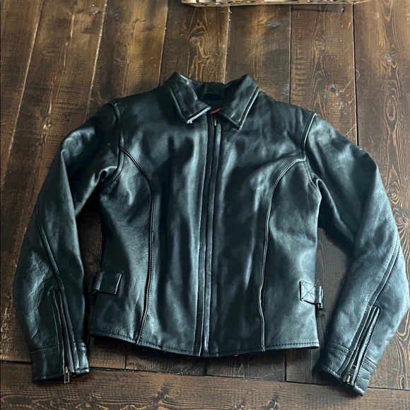 Unik Ultra (with zip out liner) Black Leather Women's motorcycle Jacket small